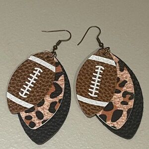 Women’s Football and Leopard Print Earrings